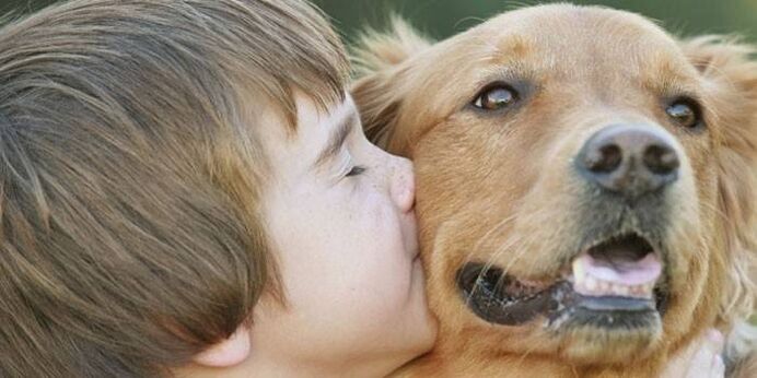 the boy becomes infected with dog parasites